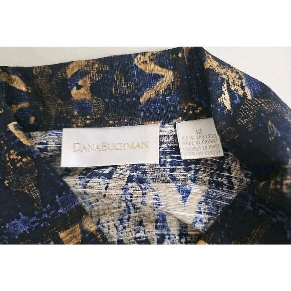 Dana Buchman ~Woman Size 12~ Black/Gold Blazer Top 100% Silk Unlined. - Picture 10 of 14